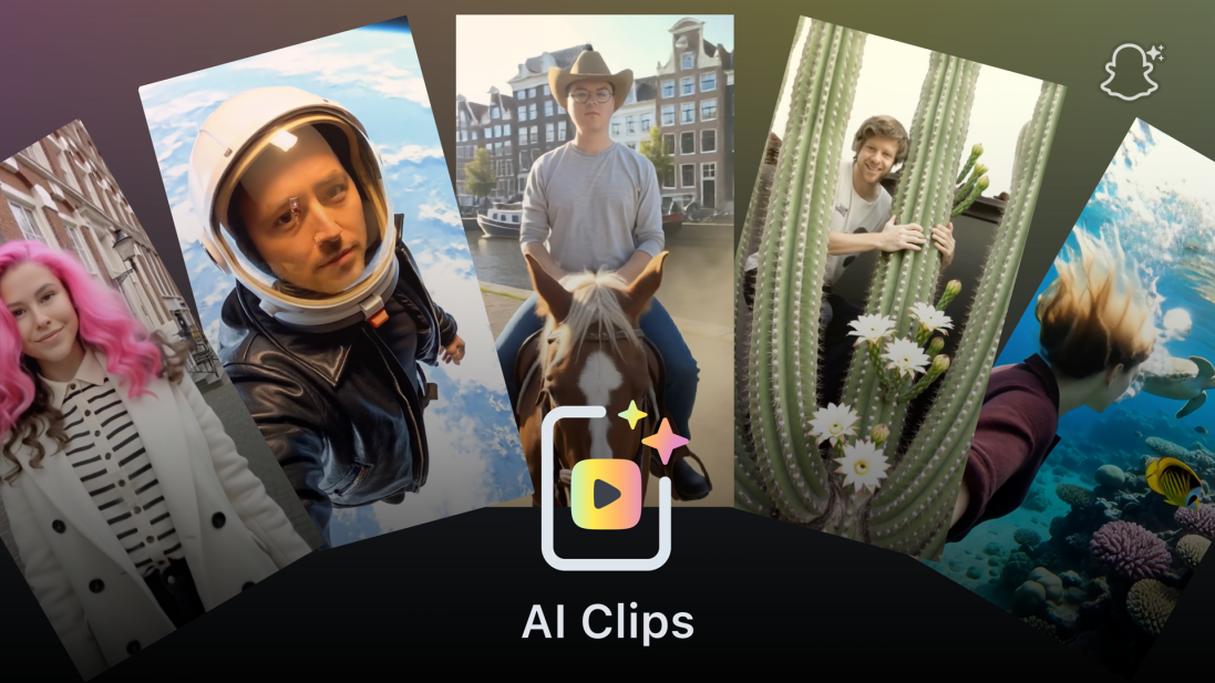 Snapchat 的新“AI Clips” Lens 格式将照片变成五秒的视频